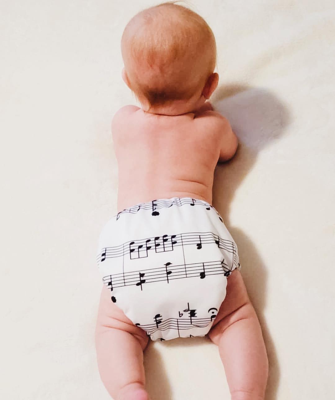 ALVABABY One Size Positioning Printed Cloth Diaper -Sheet music(YD26A)