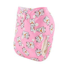 ALVABABY One Size Print Pocket Cloth Diaper- Cats (H403A)