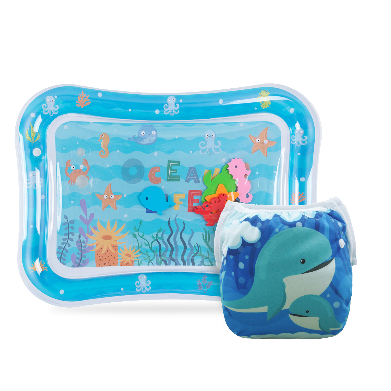 (Various Sets) Rectangular Baby Water Mat & Swim Diaper