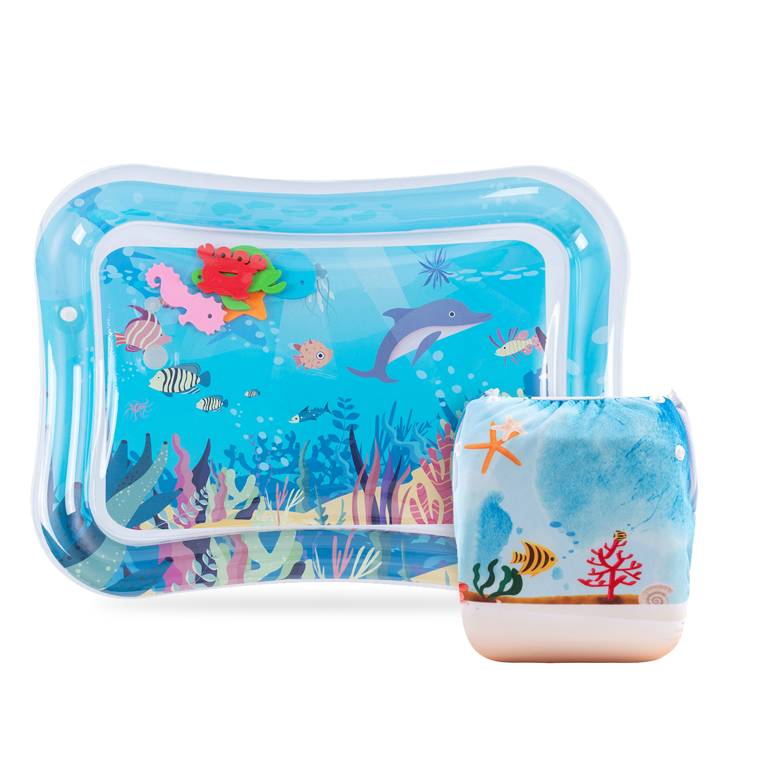 (Various Sets) Rectangular Baby Water Mat & Swim Diaper