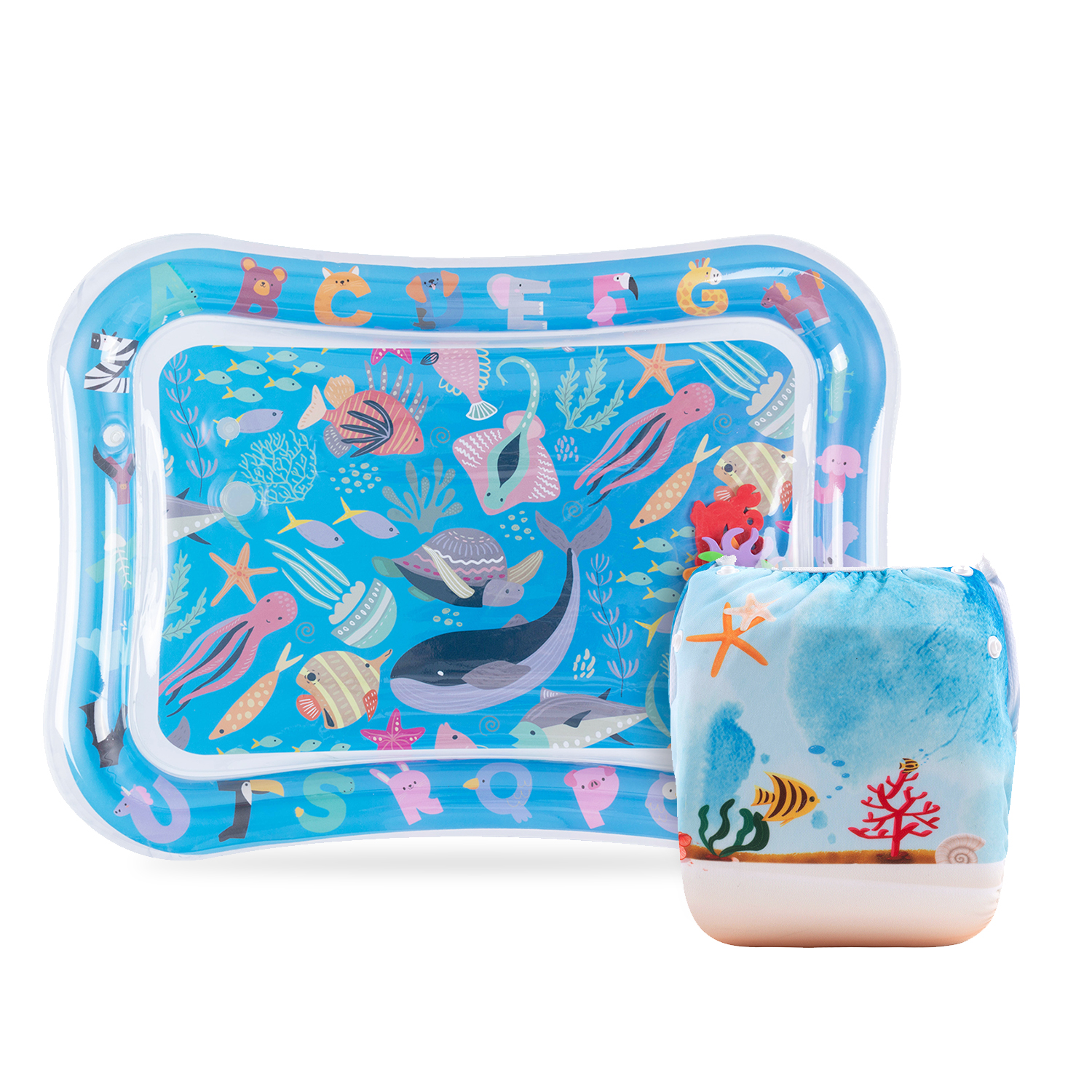 (Various Sets) Rectangular Baby Water Mat & Swim Diaper