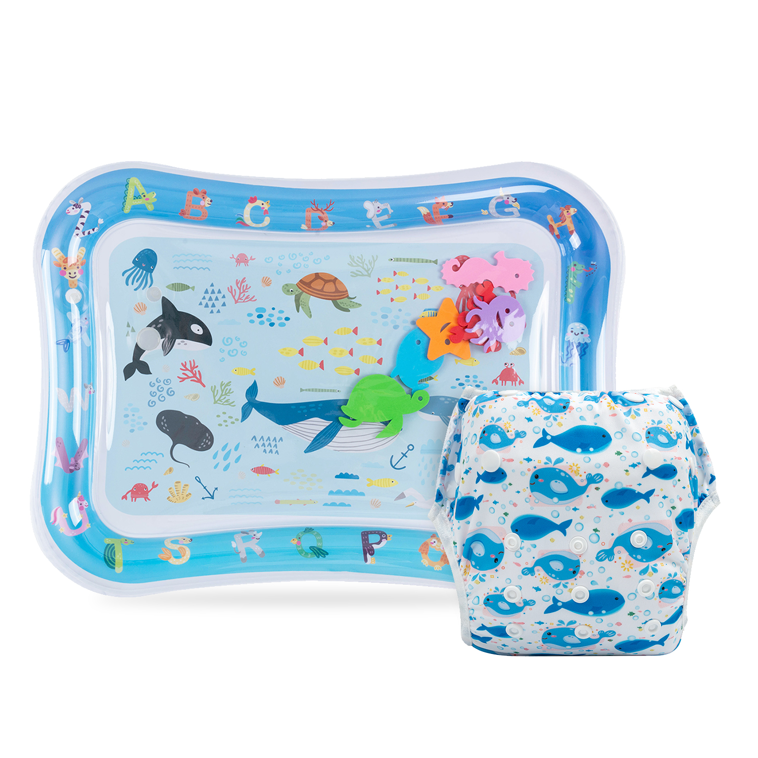 (Various Sets) Rectangular Baby Water Mat & Swim Diaper