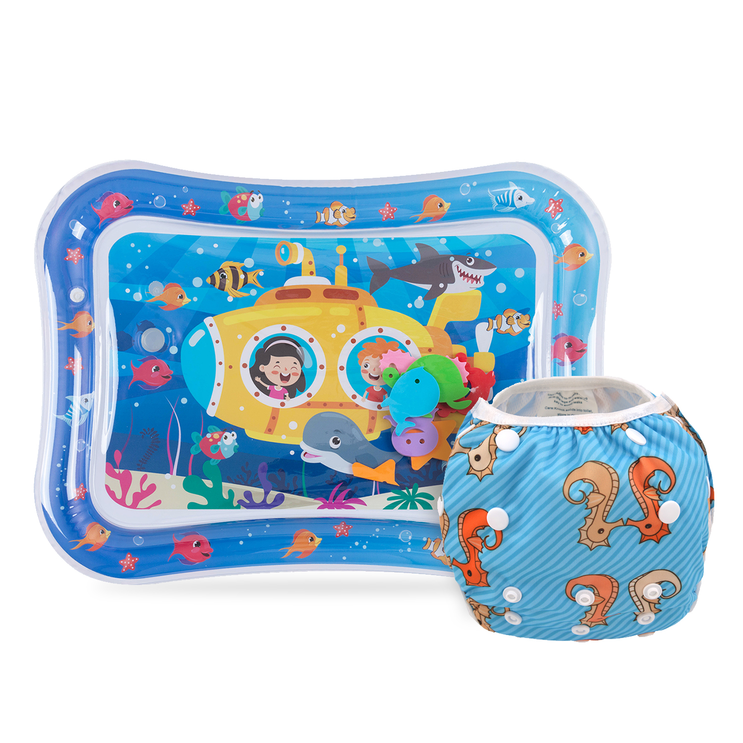 (Various Sets) Rectangular Baby Water Mat & Swim Diaper