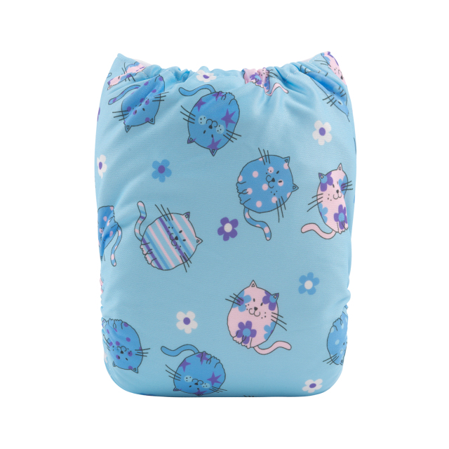 ALVABABY One Size Print Pocket Cloth Diaper- Cats (H402A)