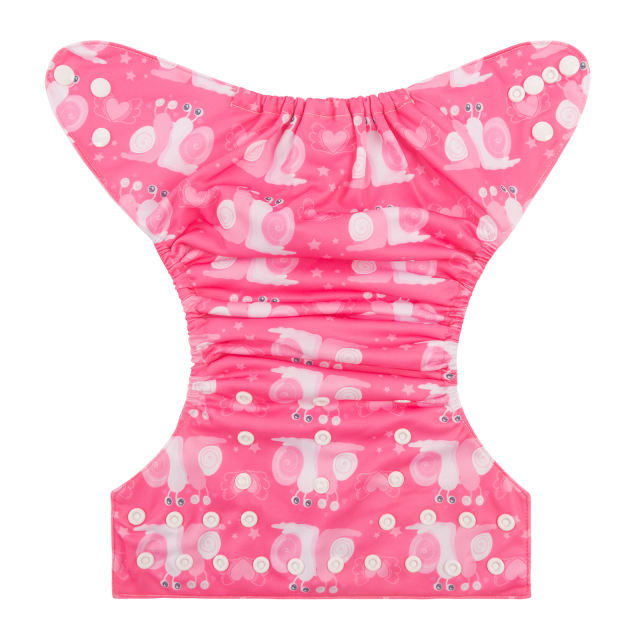 ALVABABY One Size Positioning Printed Cloth Diaper-Snails(YDP137A)
