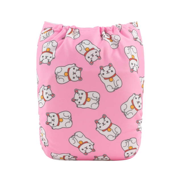 ALVABABY One Size Print Pocket Cloth Diaper- Cats (H403A)