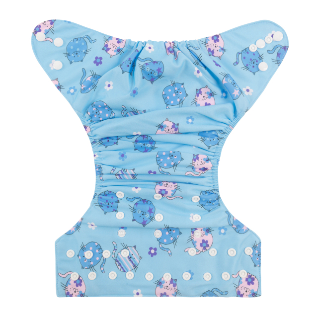 ALVABABY One Size Print Pocket Cloth Diaper- Cats (H402A)