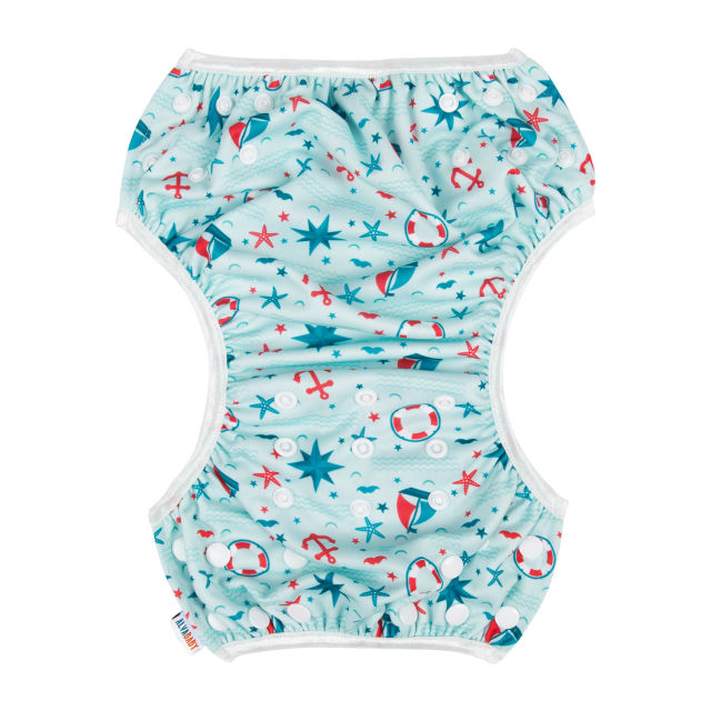 ALVABABY One Size Printed Swim Diaper -Boat and stars(YK58A)