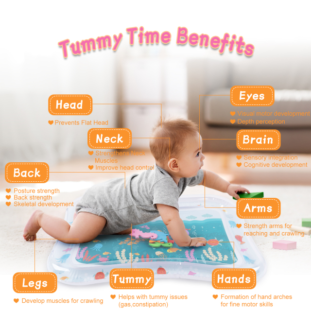 Tummy Time Baby Water Mat/ Inflatable Baby Water Play Mat for Infants and Toddlers Baby Toys-WPF18