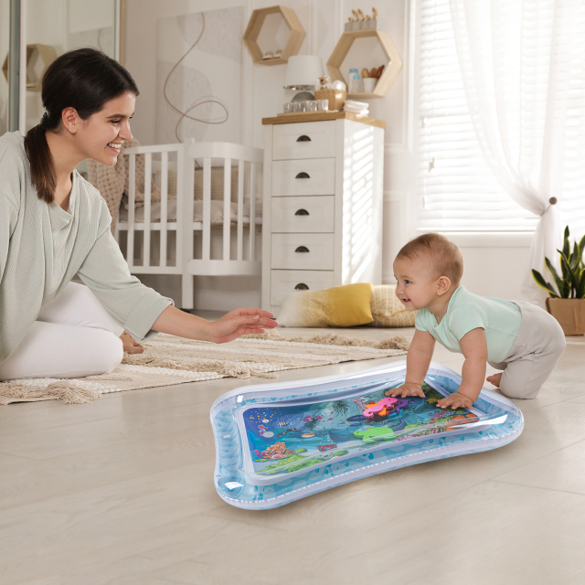 Tummy Time Baby Water Mat/ Inflatable Baby Water Play Mat for Infants and Toddlers Baby Toys-WPF07