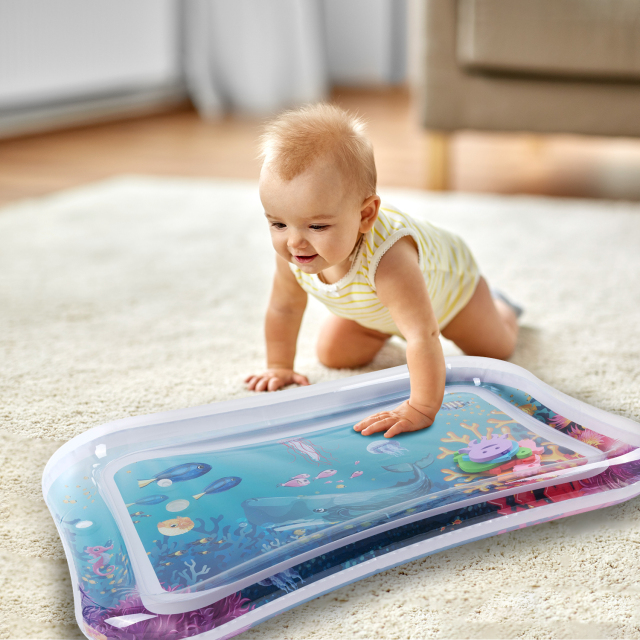 Tummy Time Baby Water Mat/ Inflatable Baby Water Play Mat for Infants and Toddlers Baby Toys-WPF08