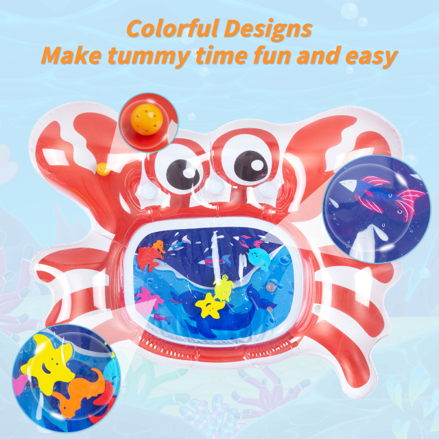 ALVABABAY Crab Inflatable Water Mat Baby Water Play Mat for Infants and Toddlers Baby Toys-WPZ01
