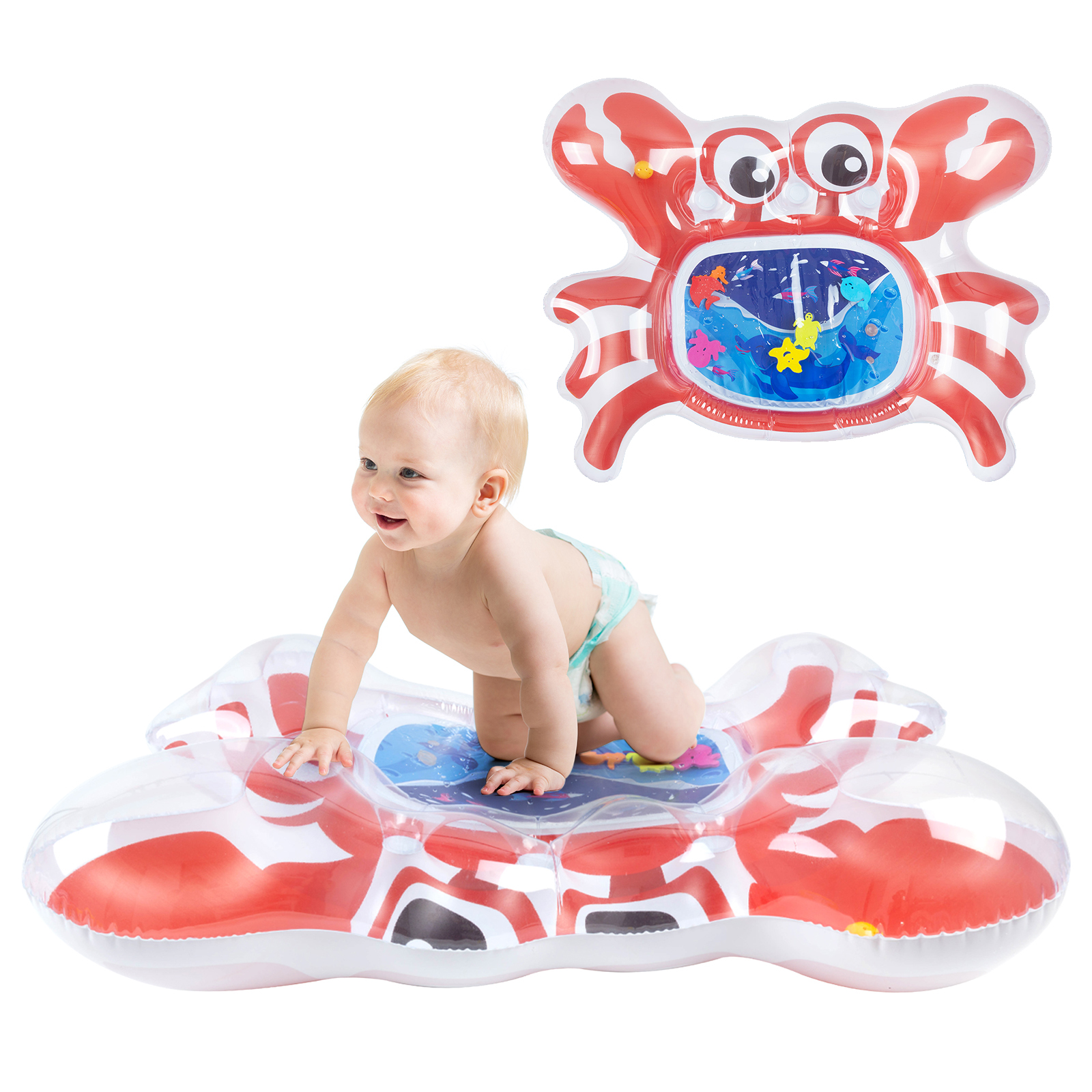 ALVABABAY Crab Inflatable Water Mat Baby Water Play Mat for Infants and  Toddlers Baby Toys-WPZ01