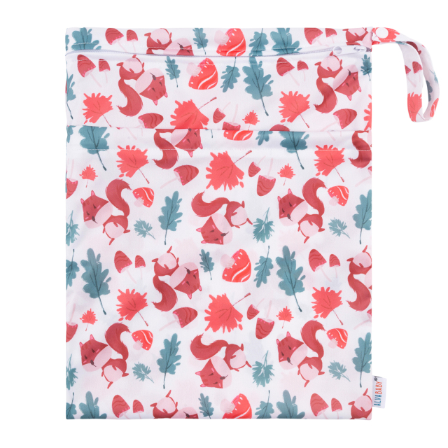 ALVABABY Diaper Wet Dry Bag with Two Zippered Pockets (L49A)