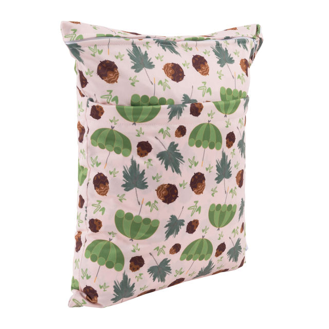 ALVABABY Diaper Wet Dry Bag with Two Zippered Pockets (L45A)