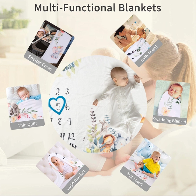 Baby Monthly Milestone Blanket Photography Background Blanket Multifunctional Blanket -BJT05