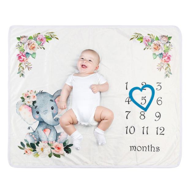 Baby Monthly Milestone Blanket Photography Background Blanket Multifunctional Blanket -BJT06