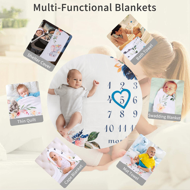 Baby Monthly Milestone Blanket Photography Background Blanket Multifunctional Blanket -BJT09