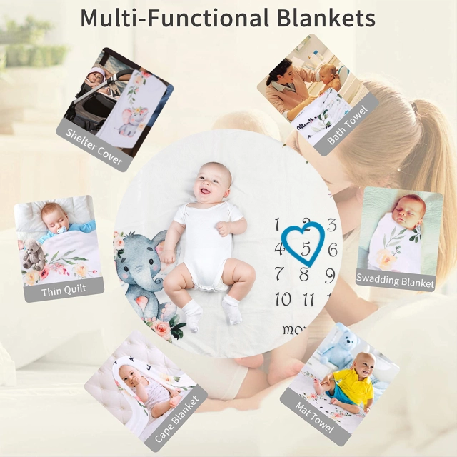 Baby Monthly Milestone Blanket Photography Background Blanket Multifunctional Blanket -BJT06