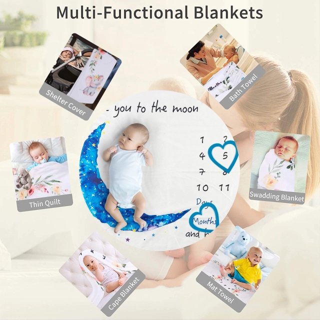 Baby Monthly Milestone Blanket Photography Background Blanket Multifunctional Blanket -BJT01