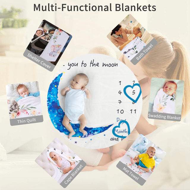 Baby Monthly Milestone Blanket Photography Background Blanket Multifunctional Blanket -BJT01