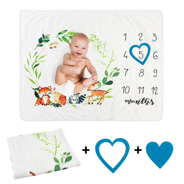 Baby Monthly Milestone Blanket Photography Background Blanket Multifunctional Blanket -BJT04