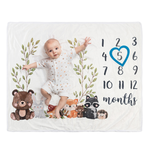 Baby Monthly Milestone Blanket Photography Background Blanket Multifunctional Blanket -BJT02