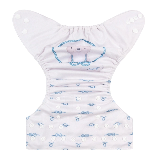 ALVABABY One Size Positioning Printed Cloth Diaper-Pig(YDP140A)