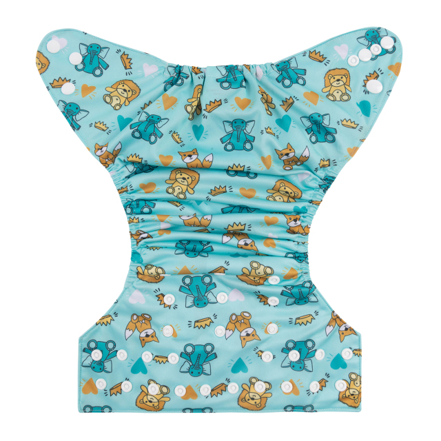 ALVABABY One Size Positioning Printed Cloth Diaper-Animals(YDP142A)