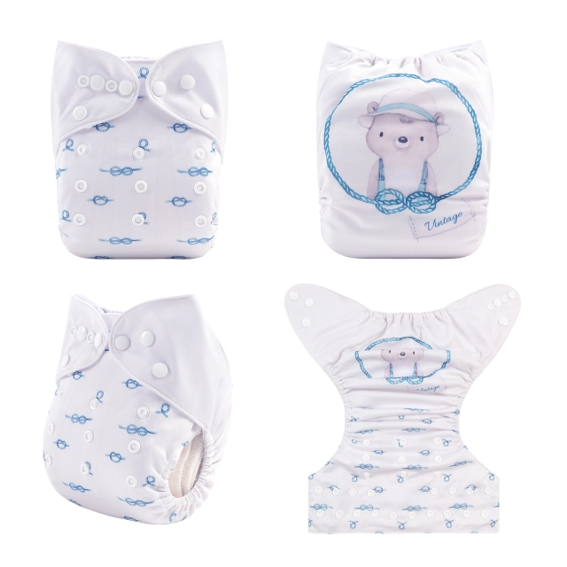 ALVABABY One Size Positioning Printed Cloth Diaper-Pig(YDP140A)
