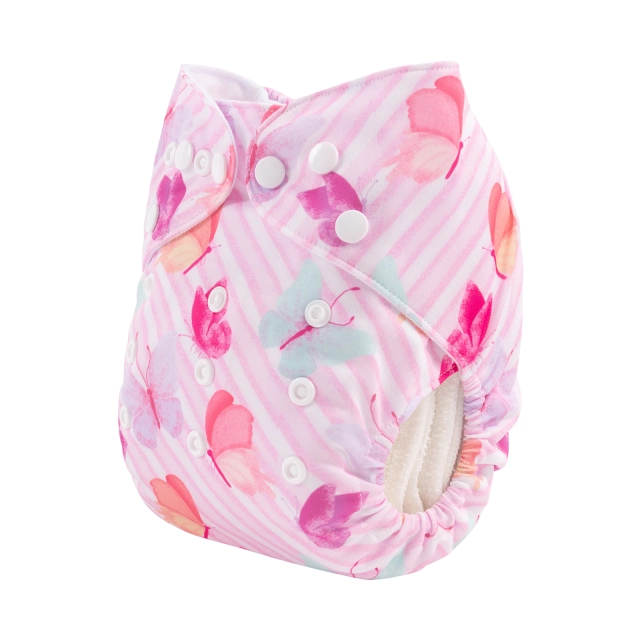 ALVABABY One Size Positioning Printed Cloth Diaper-Butterfly(YDP141A)