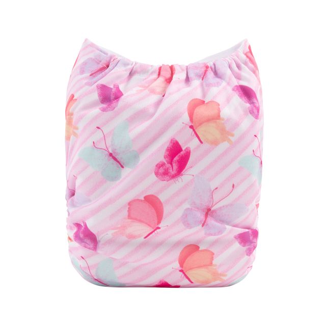 ALVABABY One Size Positioning Printed Cloth Diaper-Butterfly(YDP141A)