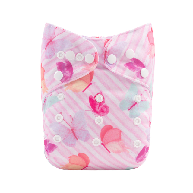 ALVABABY One Size Positioning Printed Cloth Diaper-Butterfly(YDP141A)