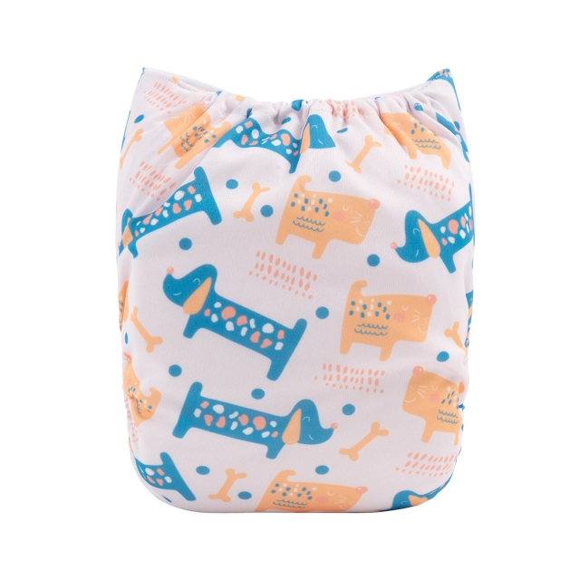 ALVABABY One Size Positioning Printed Cloth Diaper-Dogs(YDP139A)