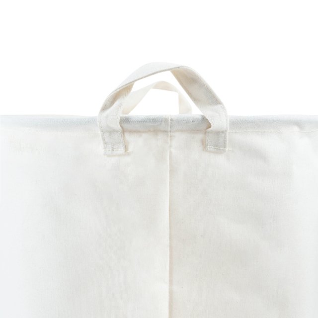 ALVABABY Collapsible Storage basket with Durable Handle, Round Cotton Linen Waterproof Storage Bin (SN-Y12A)