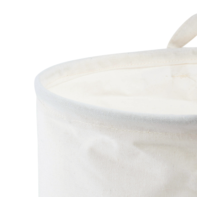 ALVABABY Collapsible Storage basket with Durable Handle, Round Cotton Linen Waterproof Storage Bin (SN-Y09A)