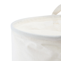 ALVABABY Collapsible Storage basket with Durable Handle, Round Cotton Linen Waterproof Storage Bin (SN-Y12A)