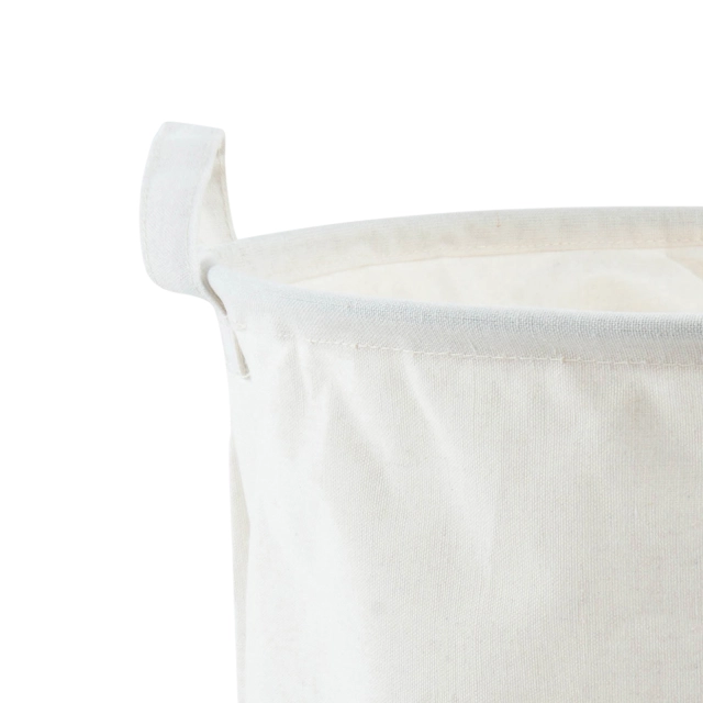 ALVABABY Collapsible Storage basket with Durable Handle, Round Cotton Linen Waterproof Storage Bin (SN-Y11A)