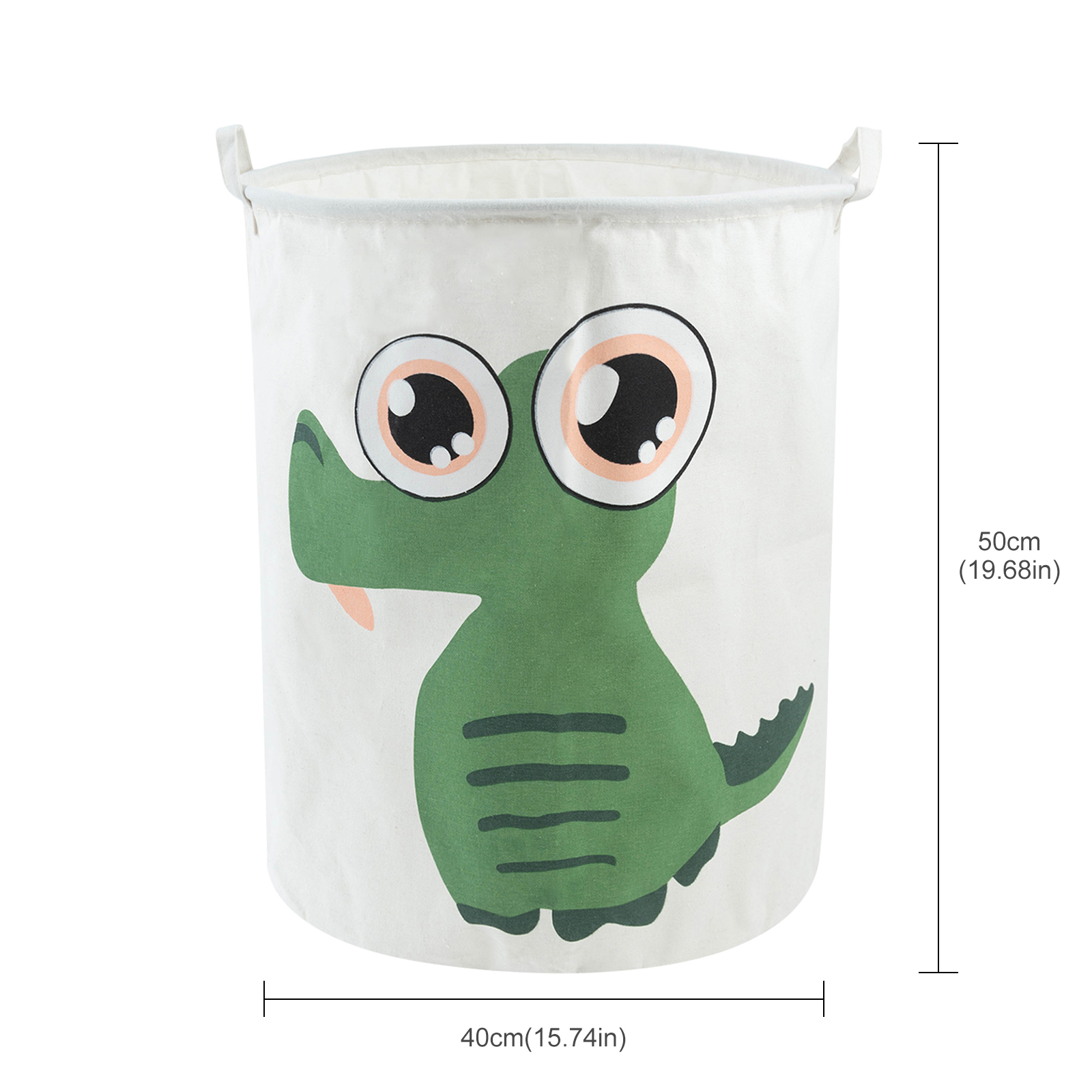 ALVABABY Collapsible Storage basket with Durable Handle, Round Cotton Linen Waterproof Storage Bin (SN-Y12A)