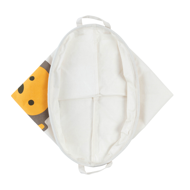 ALVABABY Collapsible Storage basket with Durable Handle, Round Cotton Linen Waterproof Storage Bin (SN-Y09A)