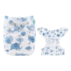ALVABABY Reusable Cloth Diaper Cover with Double Gussets One Size -(DC-H396)