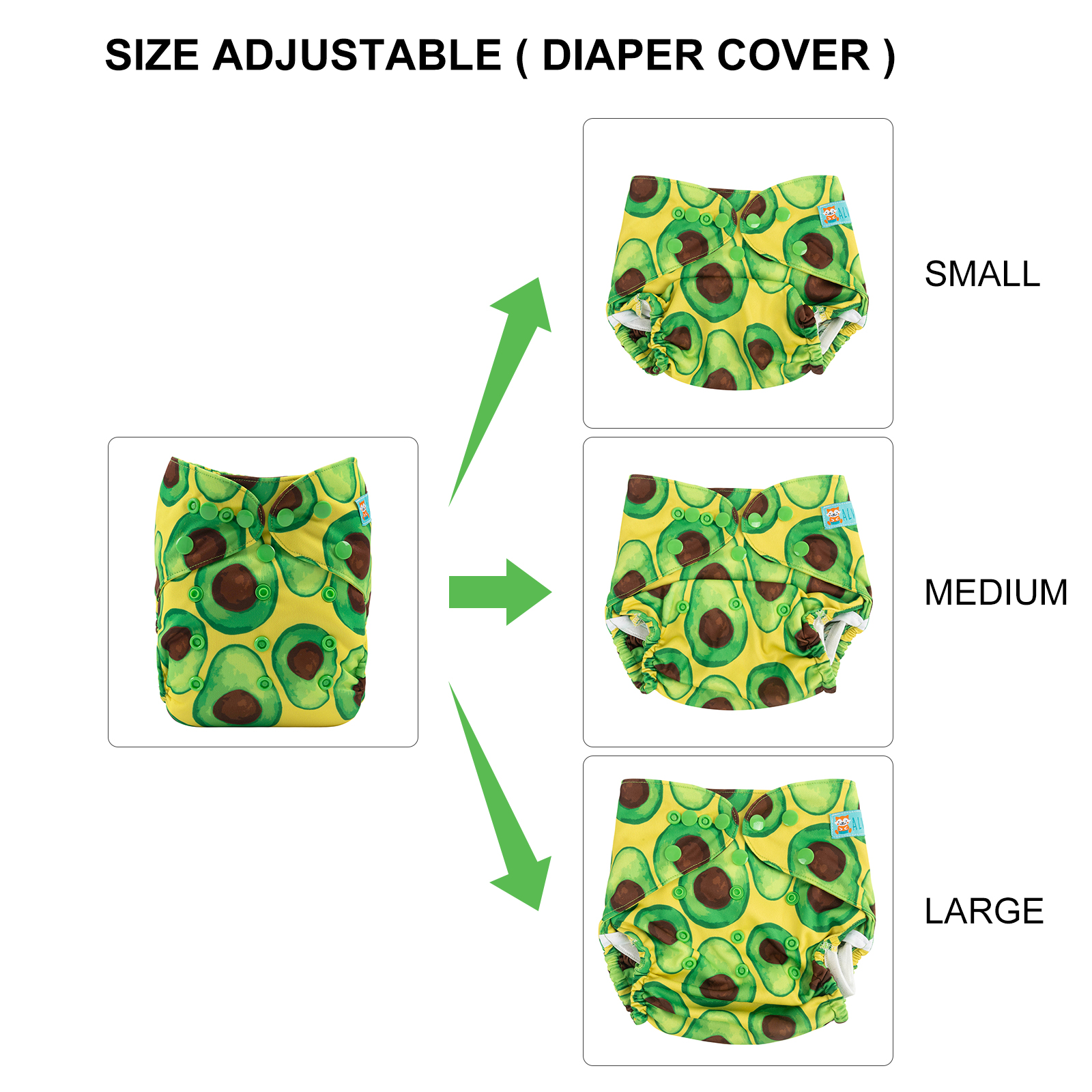 Reusable Cloth Diaper Cover with Snap Closure Cloth Diaper Shell for Prefold Flat or Fitted Diaper Inserts -(DC-H400)