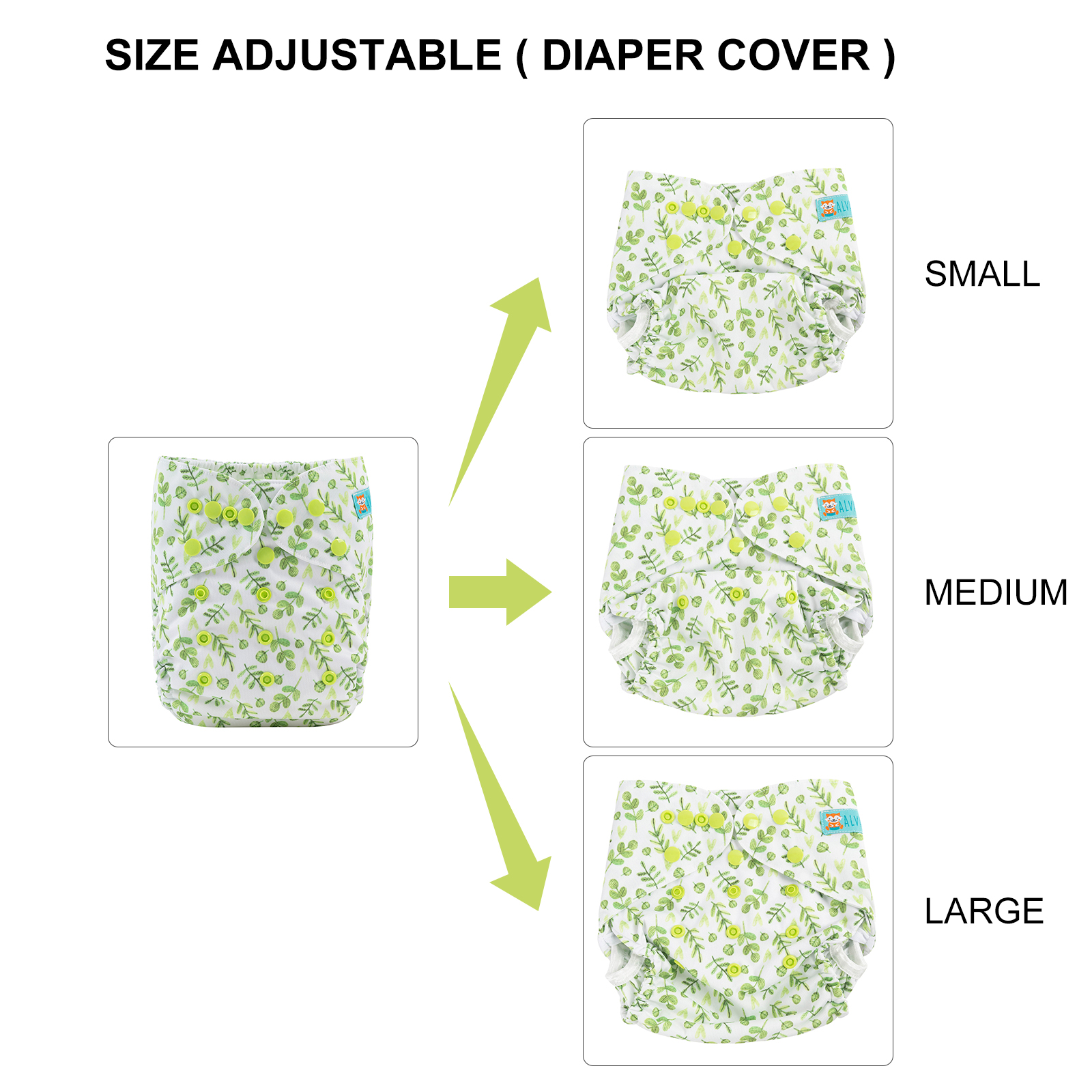 Reusable Cloth Diaper Cover with Snap Closure Cloth Diaper Shell for Prefold Flat or Fitted Diaper Inserts -(DC-H187)