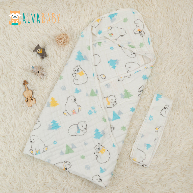 (6 patterns) Cotton Muslin Baby Bath Towel