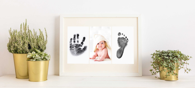 (2 colors) Newborn Handprint and Footprint Ink Pad Kit