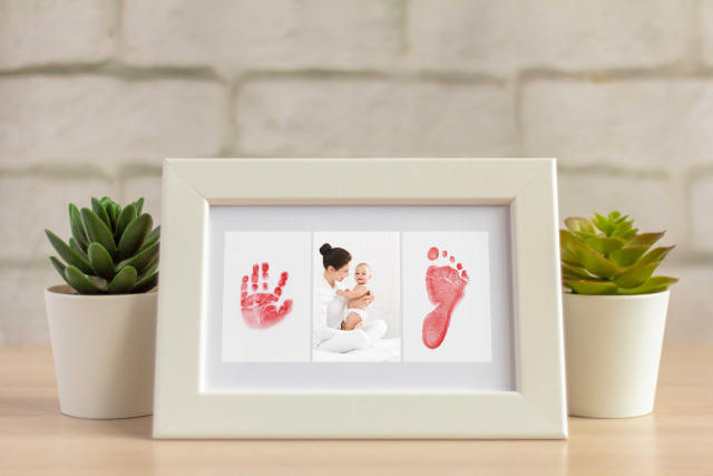 (2 colors) Newborn Handprint and Footprint Ink Pad Kit