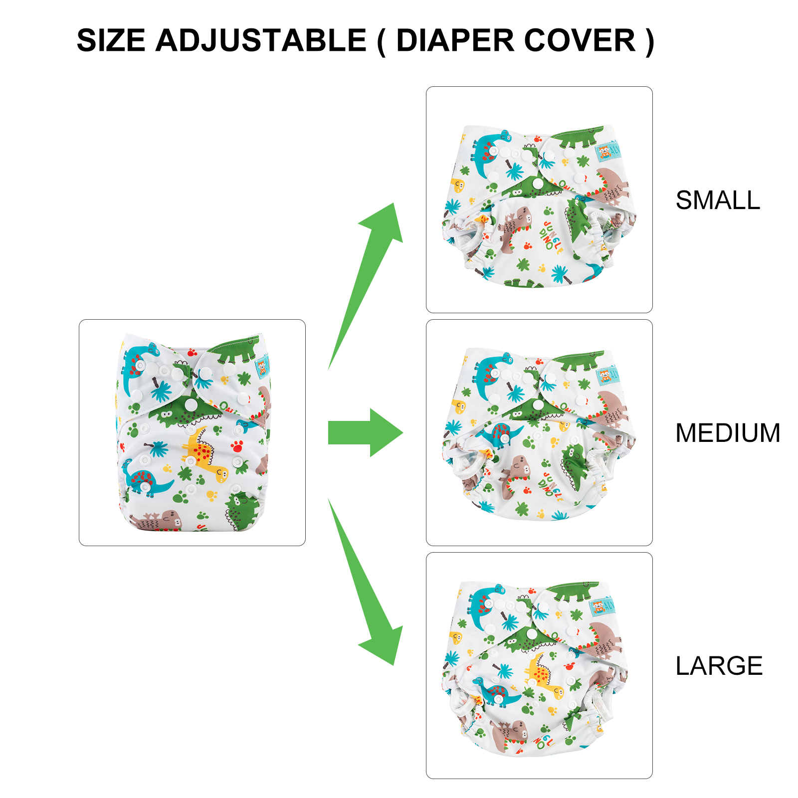 Reusable Cloth Diaper Cover with Snap Closure Cloth Diaper Shell for Prefold Flat or Fitted Diaper Inserts -(DC-H147)