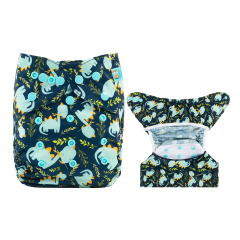 ALVABABY Reusable Cloth Diaper Cover with Double Gussets One Size -(DC-H228)