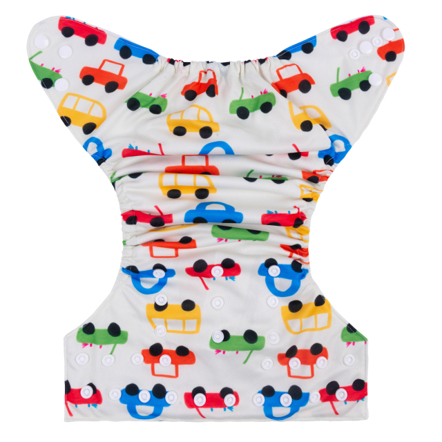 ALVABABY One Size Positioning Printed Cloth Diaper-Cars(YDP147A)