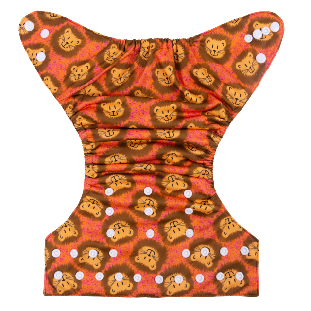 ALVABABY One Size Positioning Printed Cloth Diaper-lion(YDP146A)